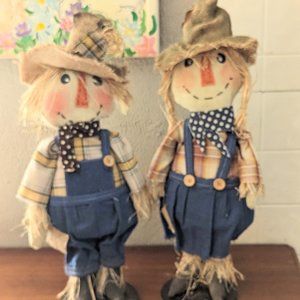 2 sets of Scarecrow Man and Woman